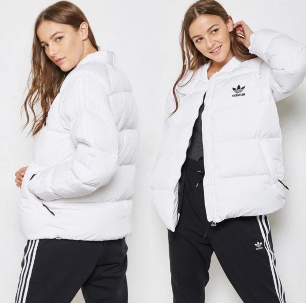 adidas Originals Womens SST Superstar Down Padded Coat White Puffa Bomber Size S